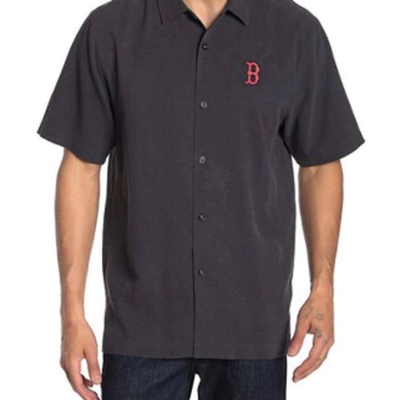 Tommy Bahama Shirt MLB Red Sox Embroidered Silk - Picture 2 of 6